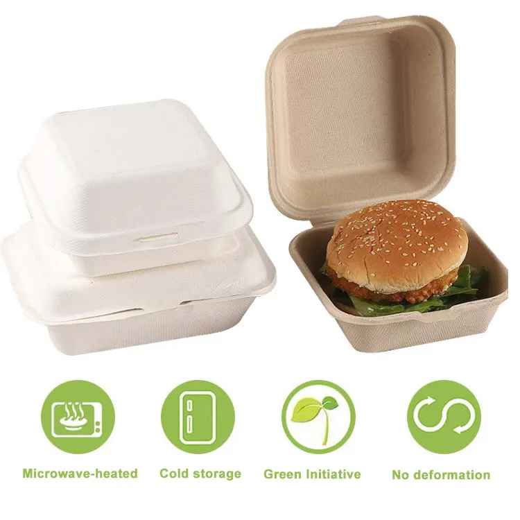 Hamburger Box Take Away Kraft Emballage Custom Size and Logo Printing