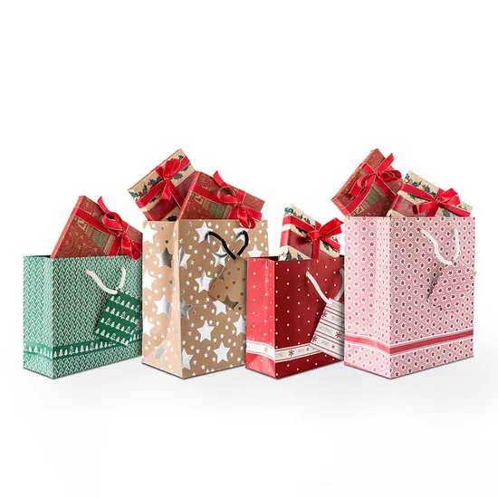 Wholesale Fancy Paper Tote Bag Shopping Paper Bag Customized Gift Paper Bag with Ribbon Handle