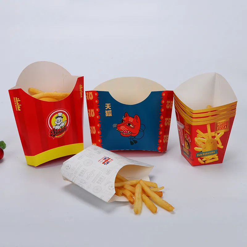 Disposable Take Away Packaging Fried Chicken Wings Fast Food Catering French Fries Box