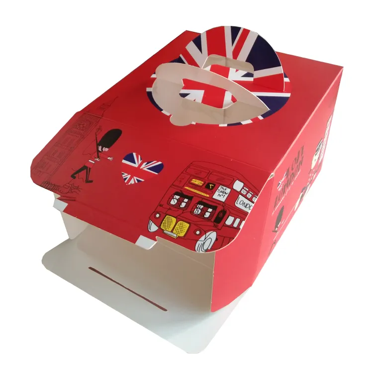 High Quality Cheap Color Paper Cake Box Custom Cake Kraft Paper Packaging with Handle