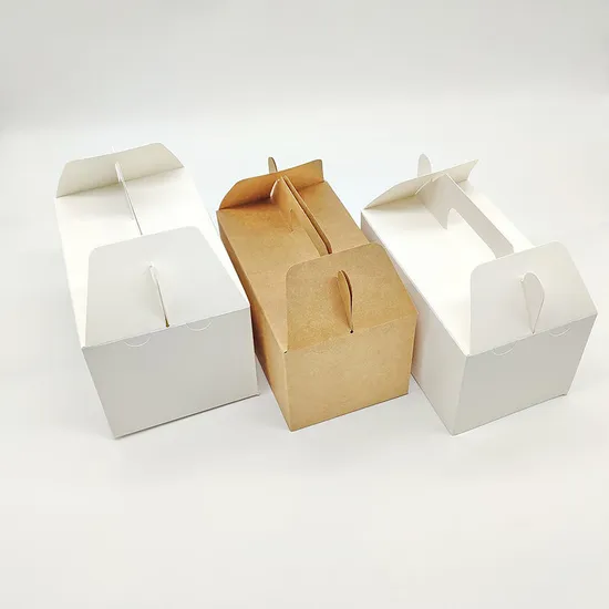 Biodegradable Cake Box Paper Packaging Recyclable Dessert Pastry with Handle