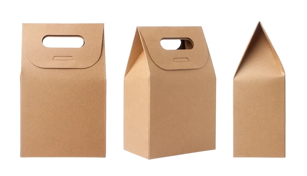 High Quality Take Away Paper Bag Kraft Paper Bag Bread Packaging Paper Bag