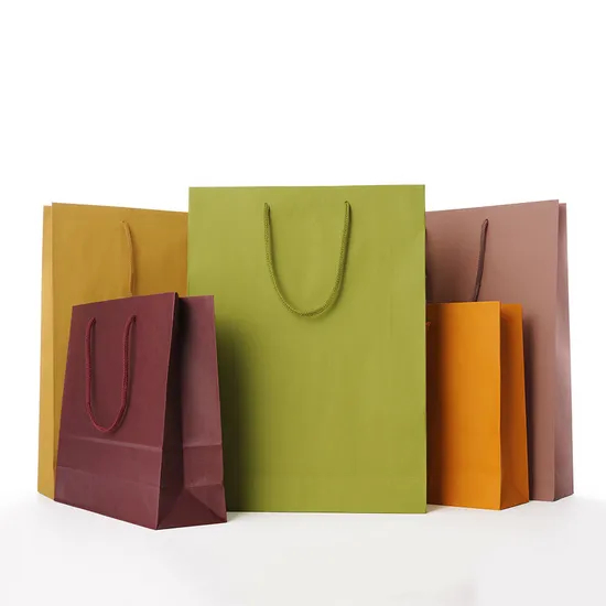 Customized Recycled Brown Waterproof Portable Handbag with Kraft Paper Bag