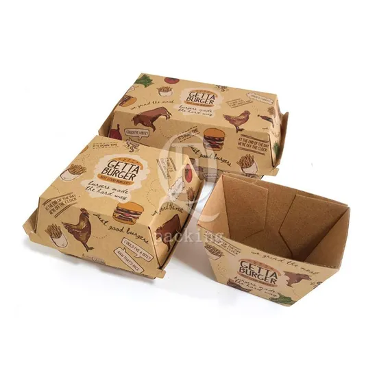 Multi-Function Design Heat-Resistant Customized Hamburger Catering Box for Canteens