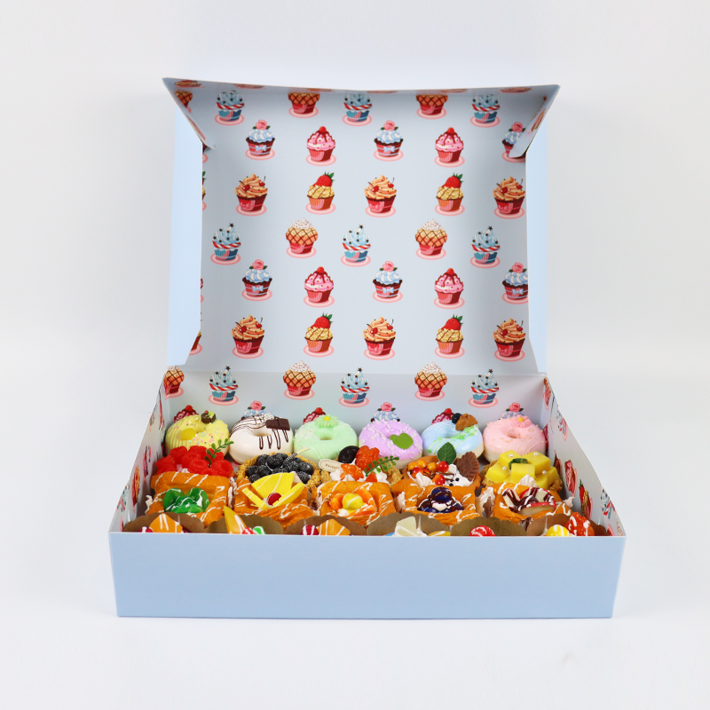 6inch Eco Friendly Customized Churros Fritters Sauce DIP Tray Box Cake Donuts Sushi Brownie Cookiespacking Box with Inserts
