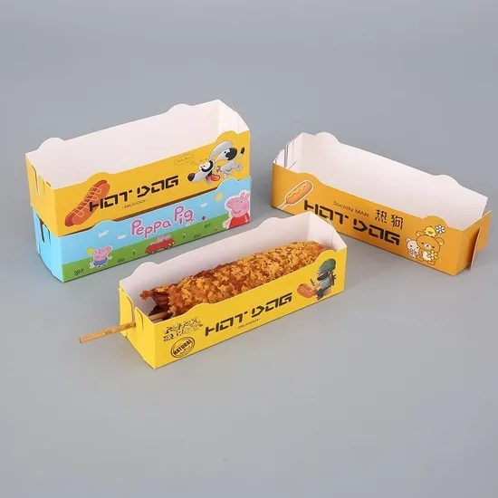 Customized Food Packaging Custom Paper Packaging Fast Food Box Hot Dog Paper Holder