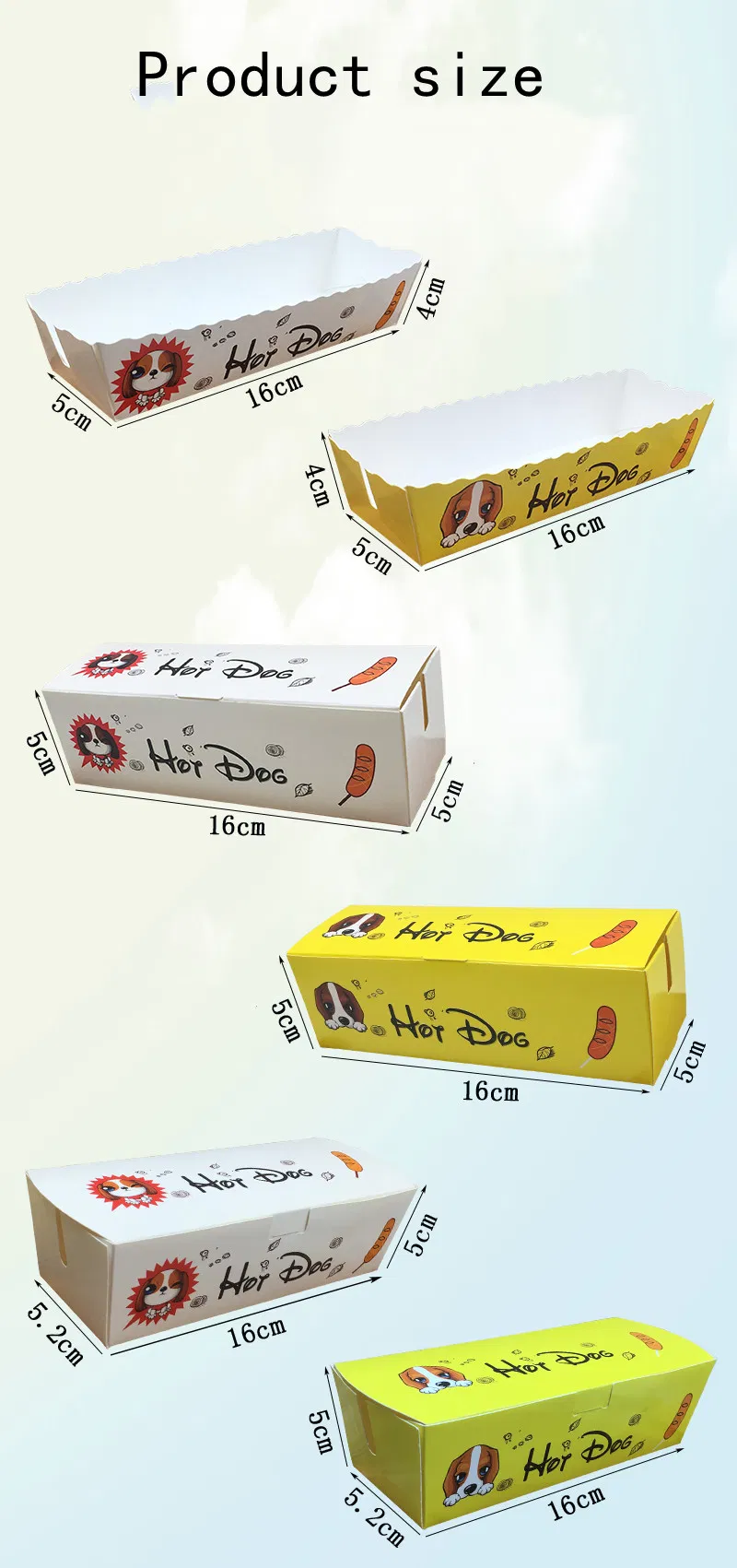 Customized Food Packaging Custom Paper Packaging Fast Food Box Hot Dog Paper Holder