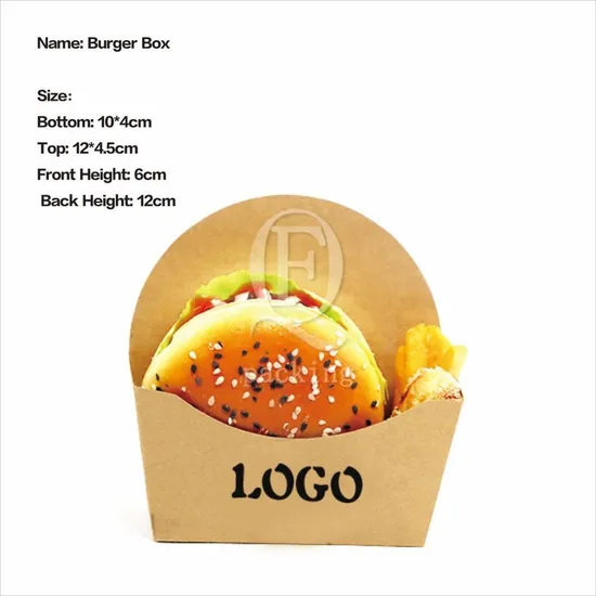 Anti-Deformation UV-Proof Customized Burger Cardboard Paper Box for Outdoor Picnics