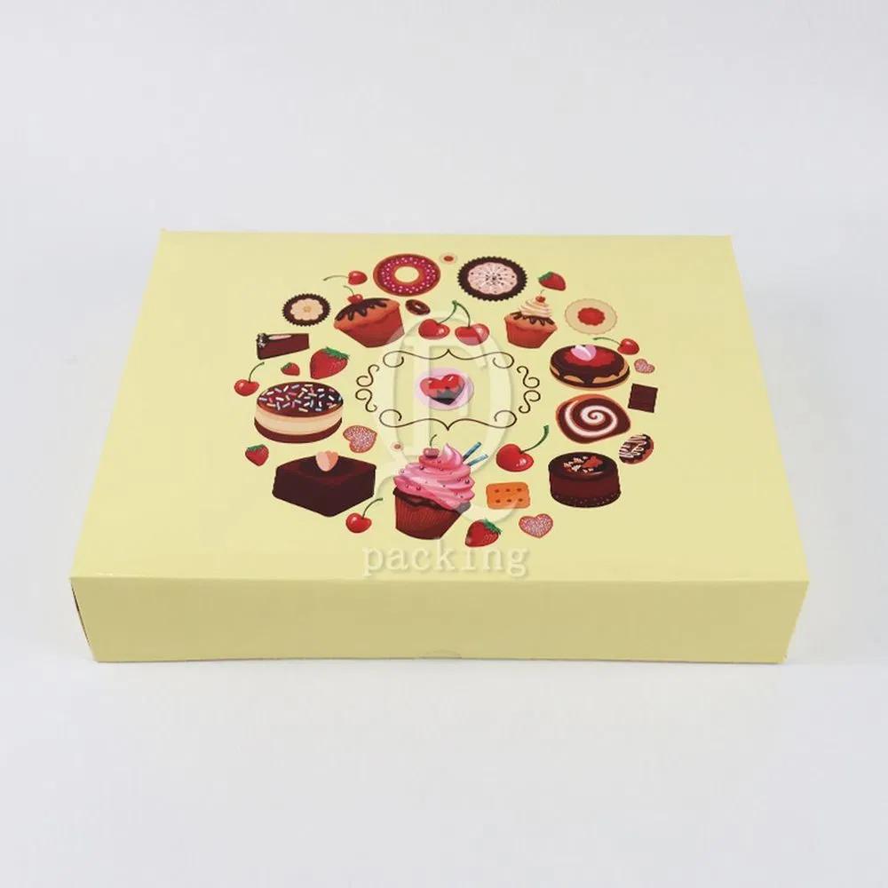 Creative Not Easy to Loosen Customized Small Cake Packaging Box for Proposal