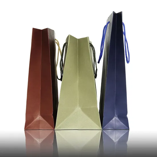 Printed Biodegradable Gift Shopping Bags with Handle, Packaging Brown Kraft Paper Bag