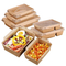 Disposable Kraft Paper Lunch Box Rectangular Paper Bowl Degradation Lunch Box Light Food Meal Protection to-Go Box