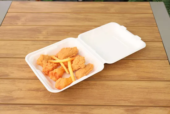 High Quality Bagasses Box Customized Disposable Food Packaging Lunch Box Takeaway Delivery