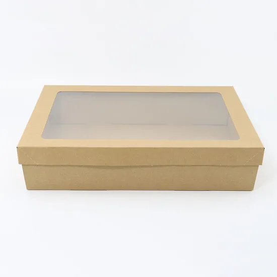 Biodegradable Packing Cake Food Gift Brown Cardboard Paper Box with Custom Logo