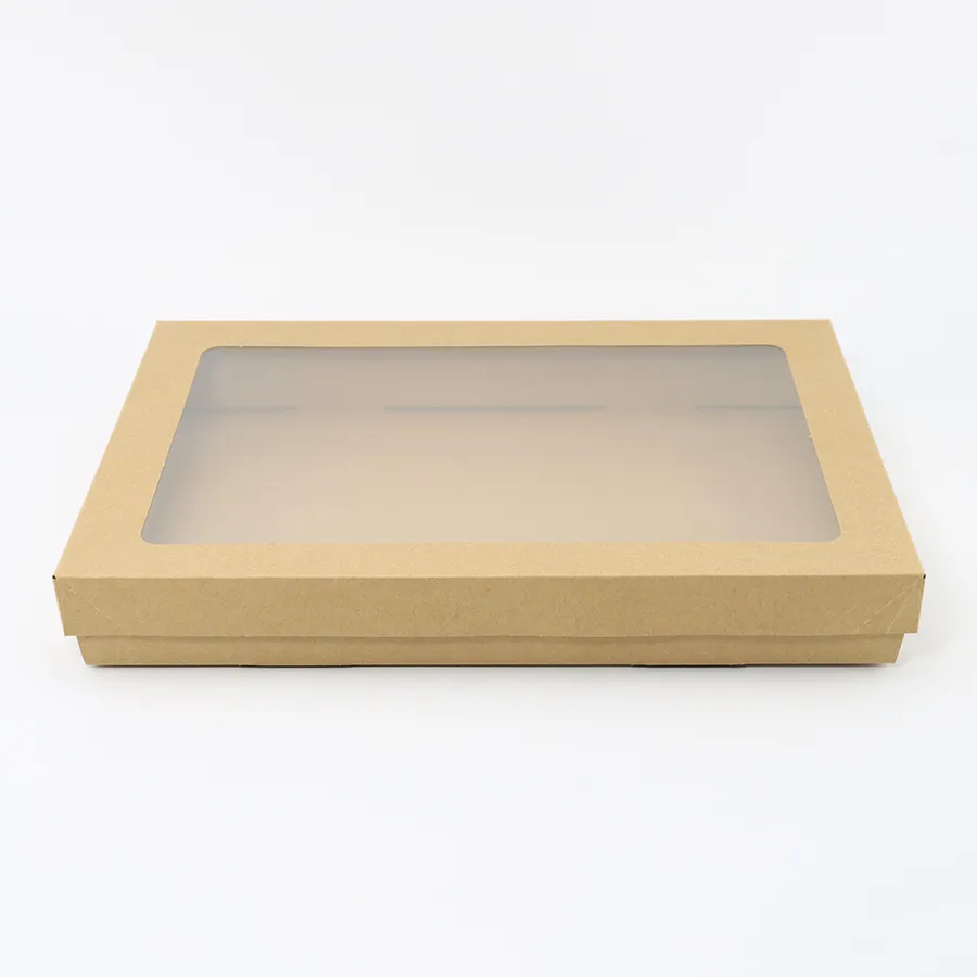 Biodegradable Packing Cake Food Gift Brown Cardboard Paper Box with Custom Logo