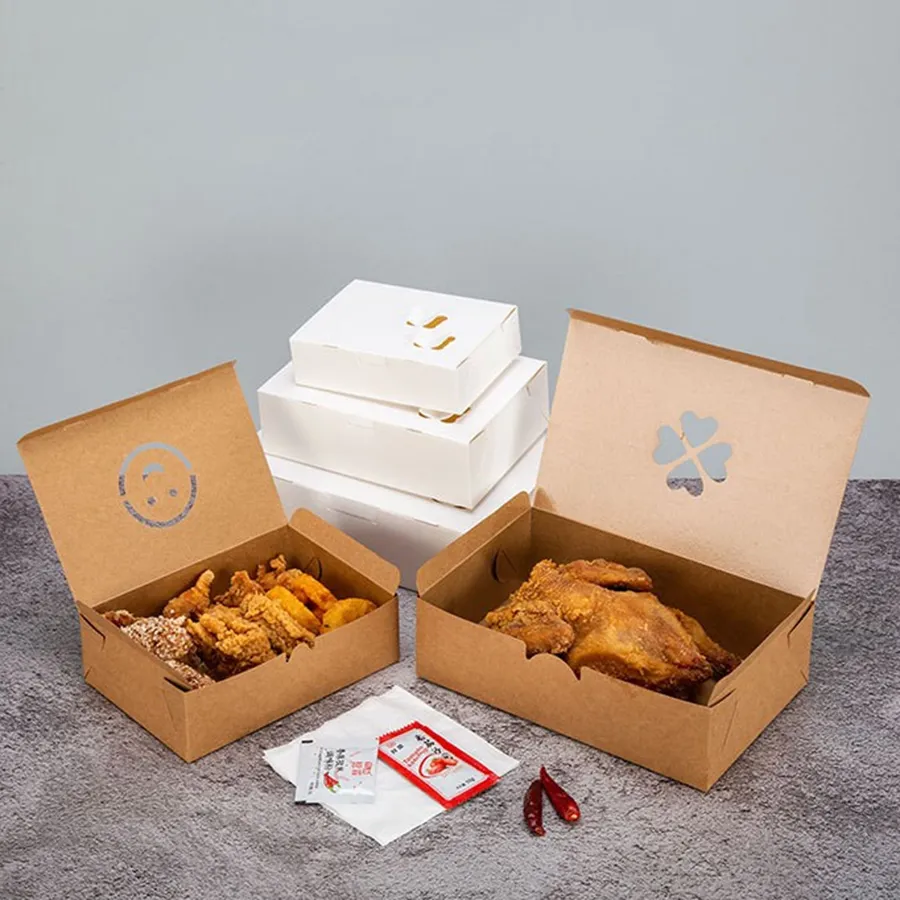 Disposable Custom Eco-Friendly Food Grade Hamburger Fried Chicken Packaging Paper Food Box