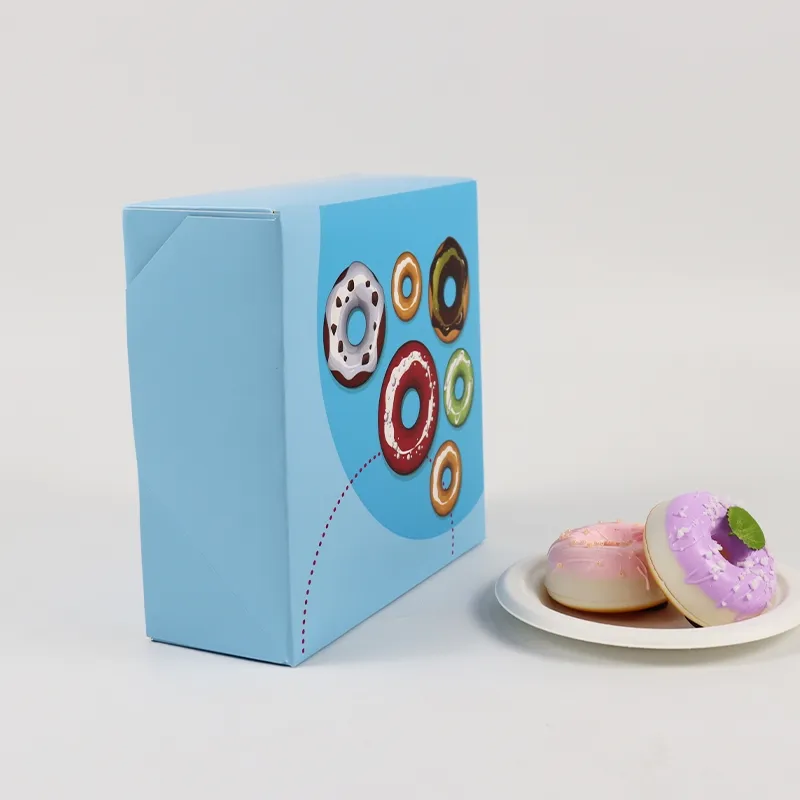 Factory Wholesale Custom Printing Luxury Takeaway Food Grade Sweet Pastry Dessert Cookies Donut Packaging Box