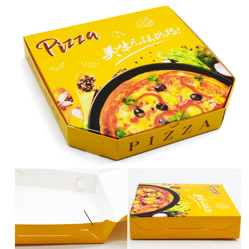 Factory Wholesale Custom Inch Biodegradable Carton Eco-Friendly Delivery Packaging Corrugated Paper Pizza Box