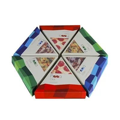 Factory Cheap Wholesale Custom Printing Color Portable Degradable Recyclable Packaging Food Grade Rectangle Triangle Hexagon Corrugated Paper Pizza Box
