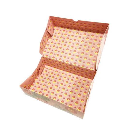 Factory Wholesale Custom Logo Luxury Takeaway Food Biodegradable Eco-Friendly Food Grade Sweet Pastry Dessert Cookies Donut Packaging Box