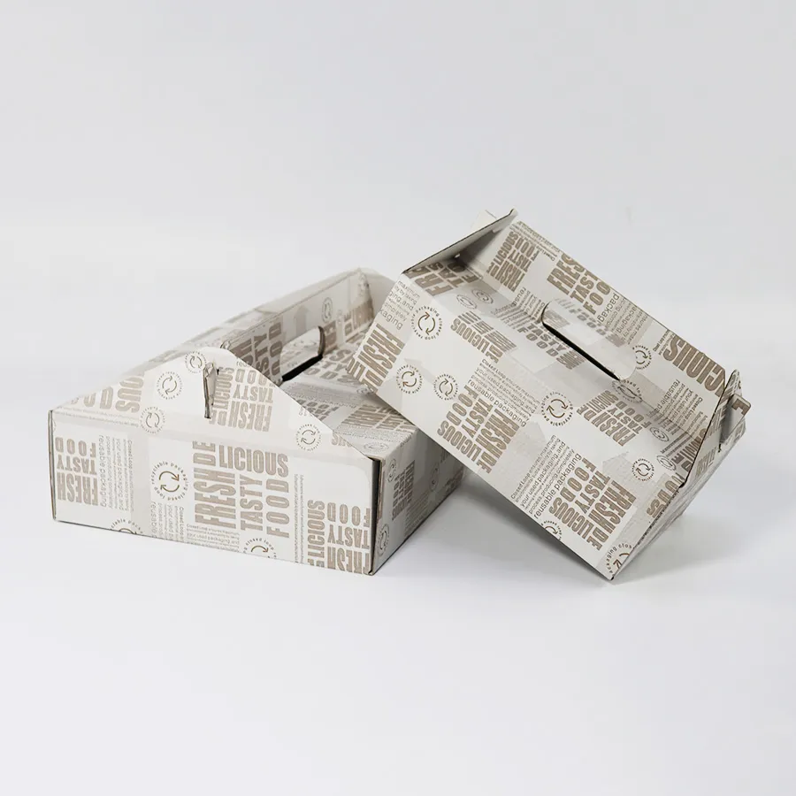Fried Chicken Fried Food Safety Packaging Box Fast Food Takeaway Packaging Delivery Box with Handle