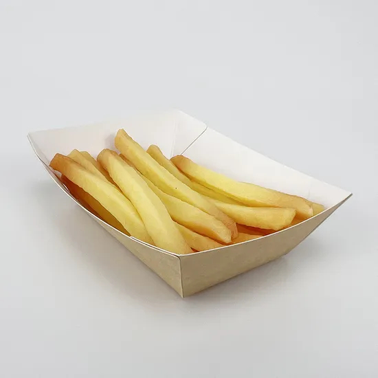 Biodegradable Disposable Boat Shaped Kraft Paper Fried Chicken Take out Box Take-out Boat Tray