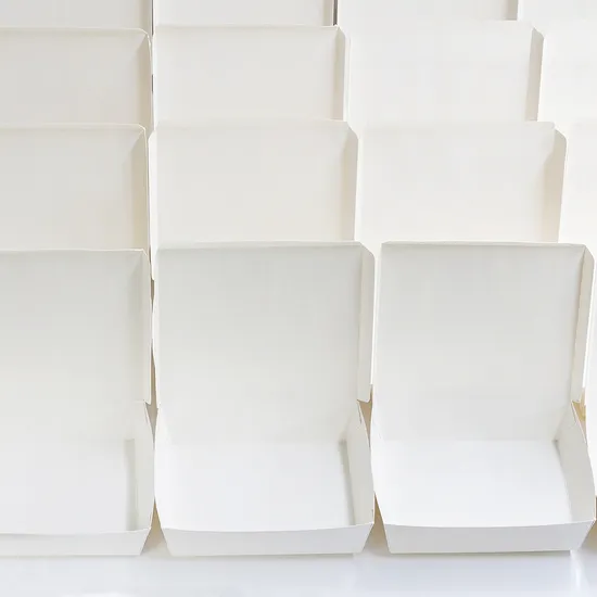 Wholesale Customized Food Grade Takeaway Sushi Fried Chicken Chips Burger Container Disposable Kraft White Cardboard Paper Food Packing Box with Lid