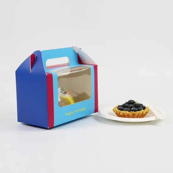 Custom Biscuit Cake Baking Muffin Cup Cake Food Packaging Box Container with Window 8inch