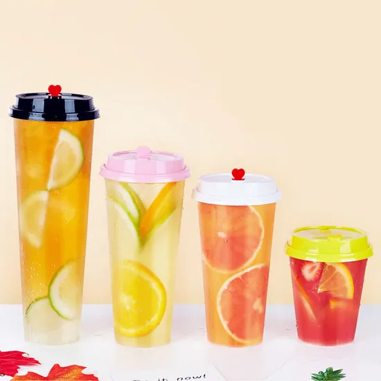 Custom Logo 8oz/16oz/24oz/32oz Frosted/Clear Bubble Tea Cup Juice Coffee Plastic PP Cup Disposable Plastic Cup with Lid