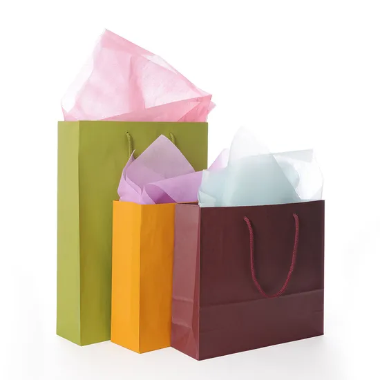 Wholesale Custom Degradable Eco-Friendly Cheap Greaseproof Gift Bag Colorful Paper Bag