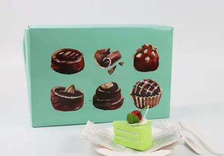 Multiple Sizes Customized Paper Rectangle Box Slice of Cake for Restaurant Takeaway
