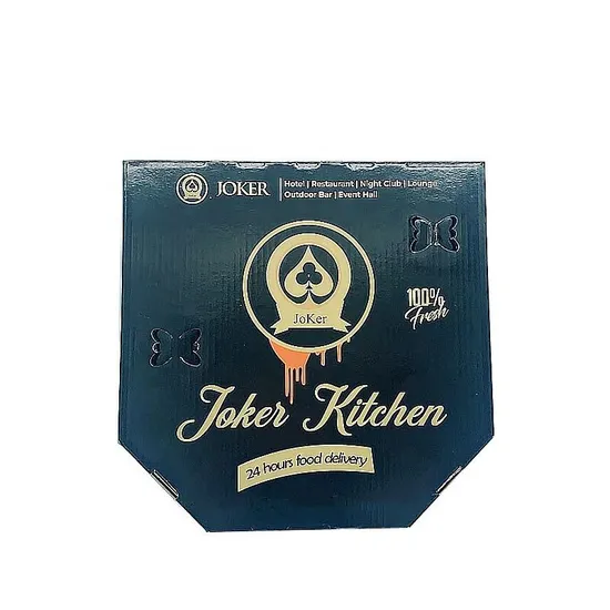 Factory Customized Portable Food Grade Safe Personalized Disposable Wholesale Printing Corrugated Kraft Paper Pizza Box with Handle