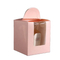 Cheap Customized Printed Logo Food Grade Paper Doughnut Wholesale Size Portable Disposable Bakery Packaging Donuts Cake Packing Box with Handle and Clear Window