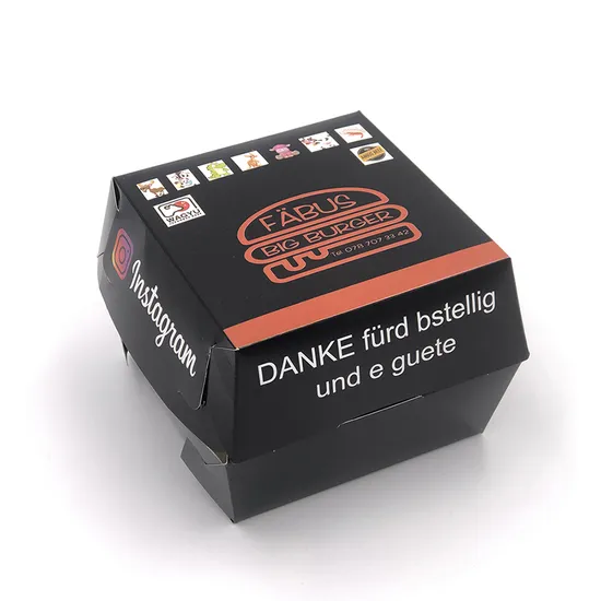 Factory Quality Colorful Printing Food Grade Container Hamburger Paper Boxes