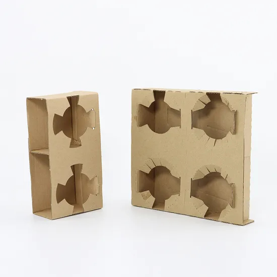 2/4 Compartment Coffee Paper Cup Carrier Tray Disposable Pulp Holder for Takeaway