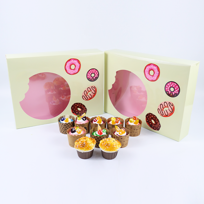 Biodegradable Mini Puff Bar Cardboard Paper Packaging Birthday Gift Handle Cake Box