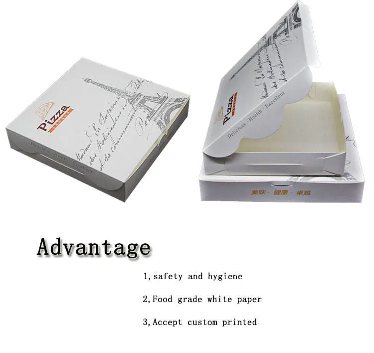 China Factory Wholesale Customized Printing High-Quality All Size Color Kraft Paper Corrugated Food Grade Degradable Packaging Pizza Box with Logo