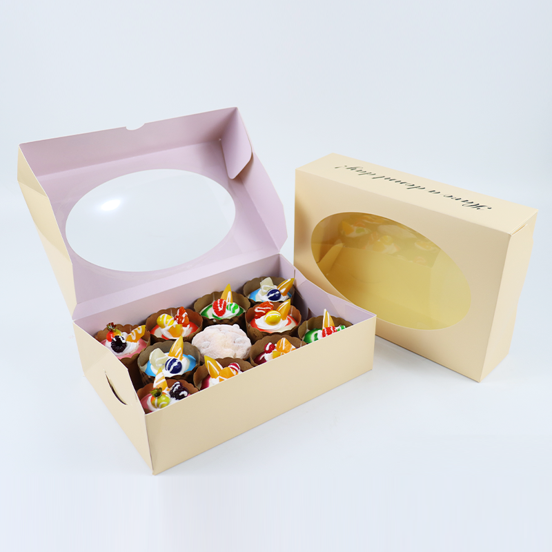 Cake Box Biodegradable Square Cardboard Paper Bento Cake Box Packaging Withlogo Printed