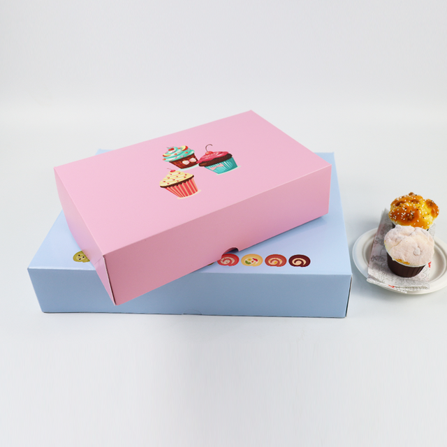 Wholesale Custom Logo Food Grade Cake Cookies Chocolate Desert Donut Cupcake Biscuit Macaron Bakery Pies Sweet Food Candy Cardboard Paper Packaging Box