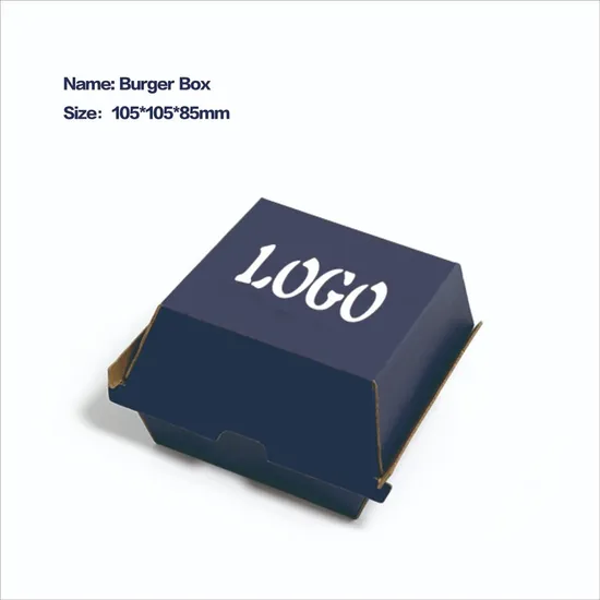 Custom Logo Printed Brown Kraft Paper Cardboard Food Grade Hamburger Boxes Takeaway Take Outfood Container Fast Food Box