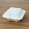 White Disposable Biodegradable Bagasse Paper Hamburger Box Food Packaging