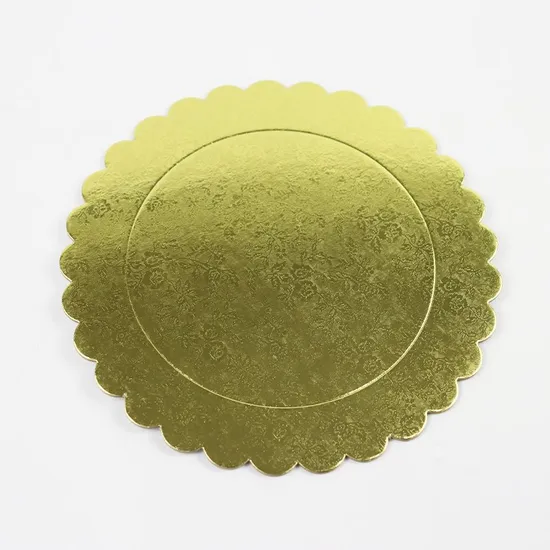 Factory Customize Wholesale Round Rectangle Oval Cake Board Plate Food Grade Eco-Friendly Affordable Gold Silver White Corrugated Cake Paper Board Plate