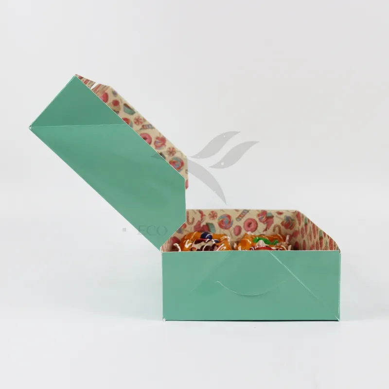 Factory Direct Sale Wholesale Personalized Luxury Customized Printed Logo Size Food Grade Disposable Packaging Macaron Cake Doughnut Sweet Cardboard Box