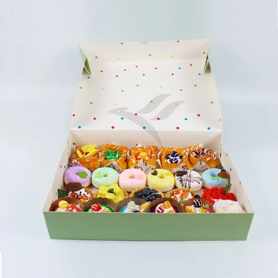 Factory Wholesale Recycled Personalized Luxury Customized Printed Logo Size Food Grade Disposable Packing Macaron Birthday Cupcake Doughnut Sweet Cardboard Box