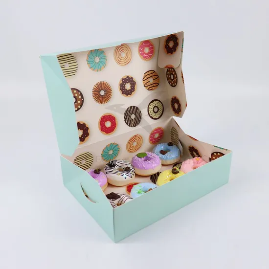 Factory Wholesale Recycled Personalized Luxury Customized Printed Logo Size Food Grade Disposable Packing Macaron Birthday Cupcake Doughnut Sweet Cardboard Box