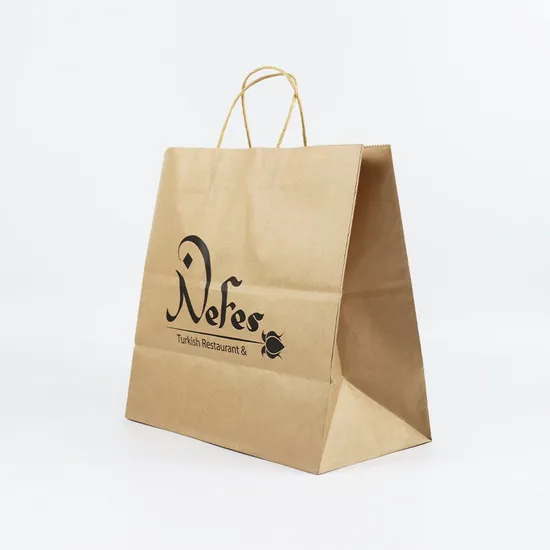 Factory Wholesale Custom Print Luxury Personalized Degradable Recyclable Shopping Gift Food Arts Crafts Packaging Kraft Cardboard Paper Bag with Portable Handle