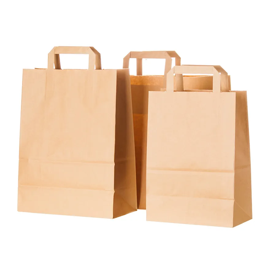 Custom Logo Recyclable Eco-Friendly Paper Food Handle Bags Take Away Paper Bags