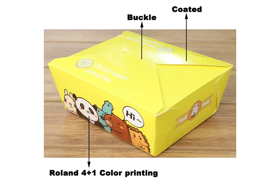 Disposable Lunch Box Customized Food Packaging Take out Packaging Kraft Paper Box Fast Food