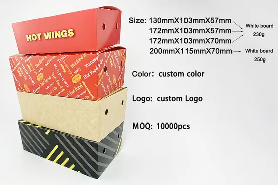 Food Grade Cardboard Kraft Food Box Wholesale Fried Chicken Chips Restaurant Snack Paper Food Box