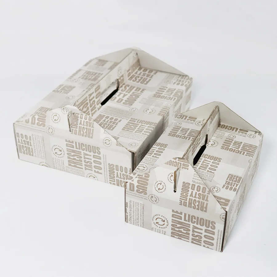 Biodegradable Handheld Burger Hot Dog Fried Chicken Packing Box Takeaway Packing Box