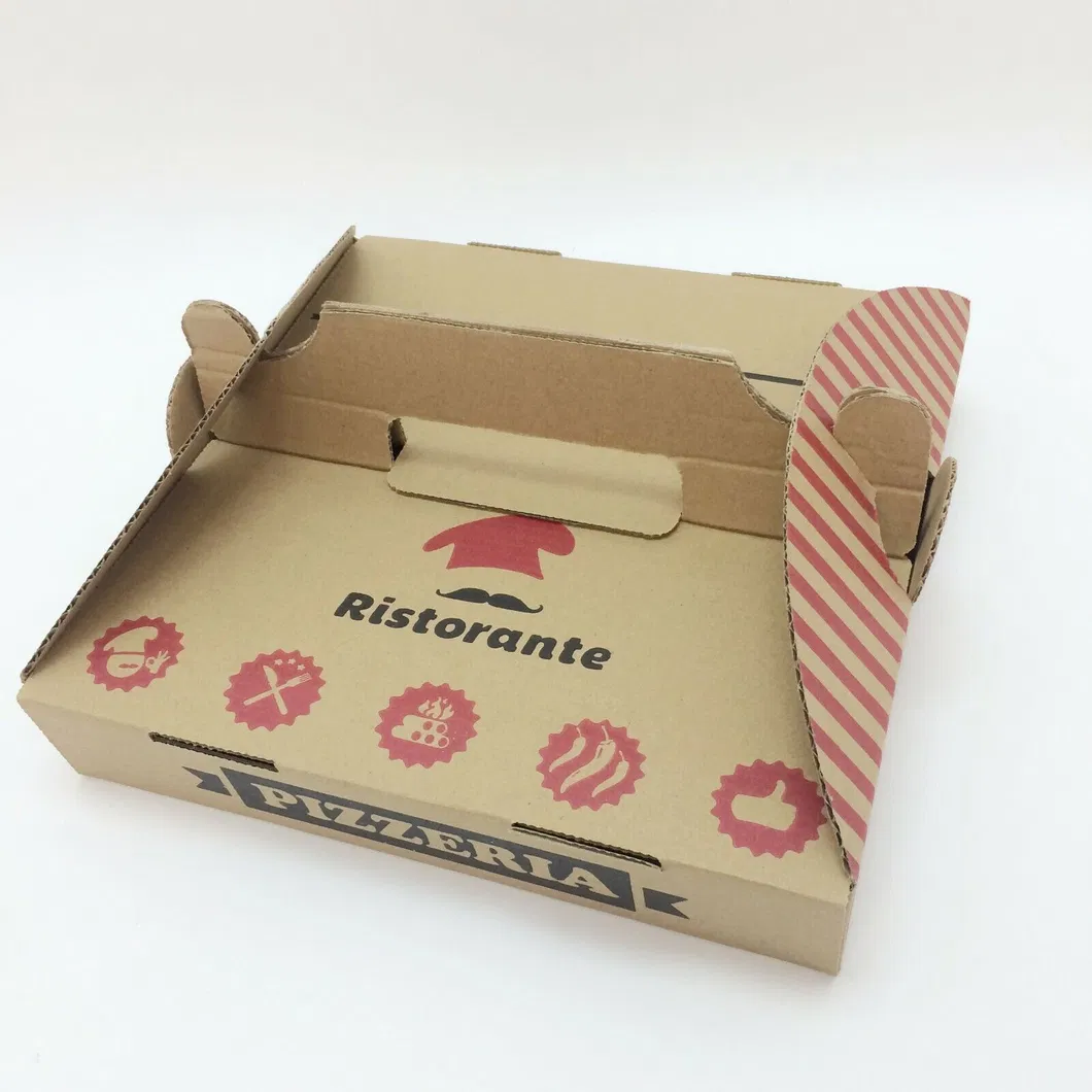 Wholesale Food Takeout Packaging Disposable Box 16-Inch Pizza Box with Handle Pizza Box for Seller